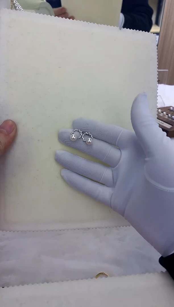 银S925镶嵌饰品海水珍珠银色宋慧乔耳饰