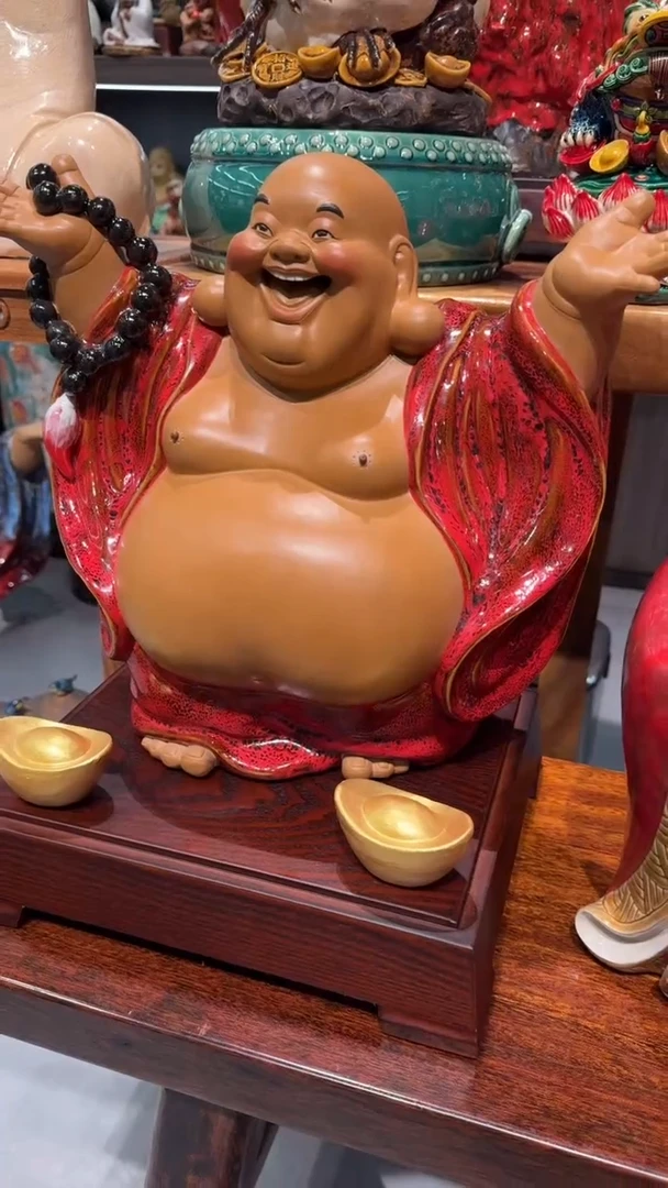 陶瓷保***默皆大欢喜弥勒佛一件
