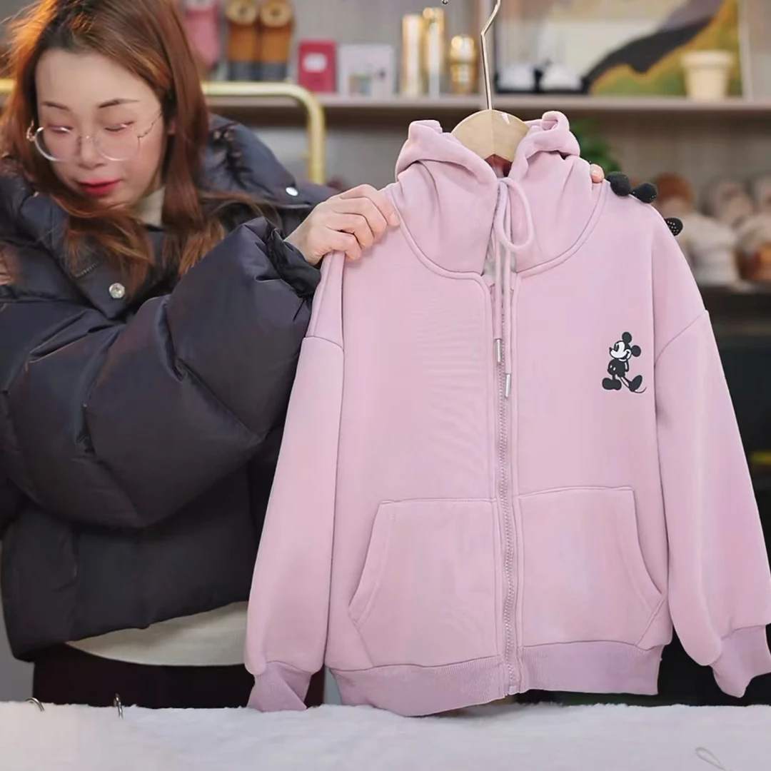 501079《现》韩版儿童时尚百搭加绒加厚冬季保暖连帽洋气卫衣