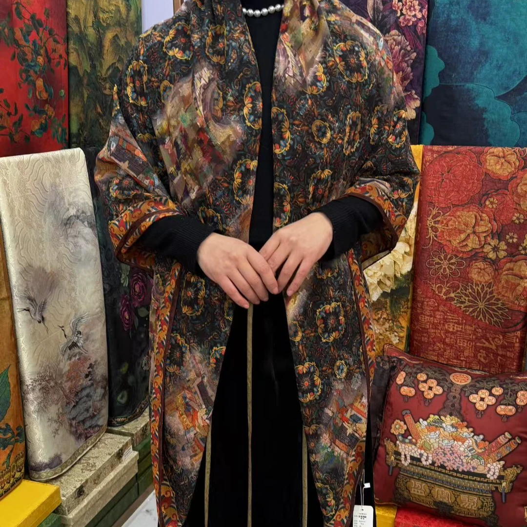 xys-498 【异域佩丽斯】 剪花 薯莨纱 香韵纱140*140方巾