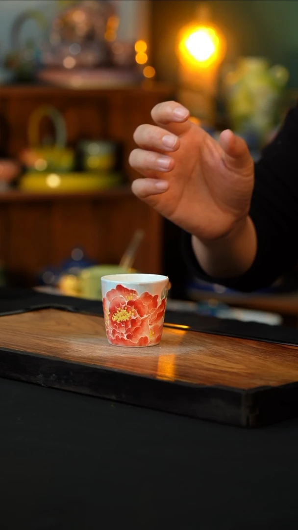 杯手绘心瓷陶瓷浮力