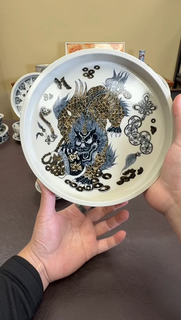 二号釉貔貅纹壶承