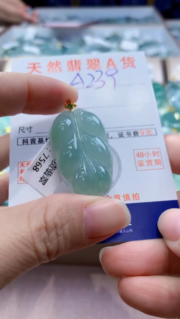 颈饰18K金镶嵌翡翠 天然缅甸a货翡翠