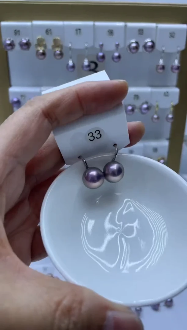 银S925镶嵌耳饰淡水珍珠33