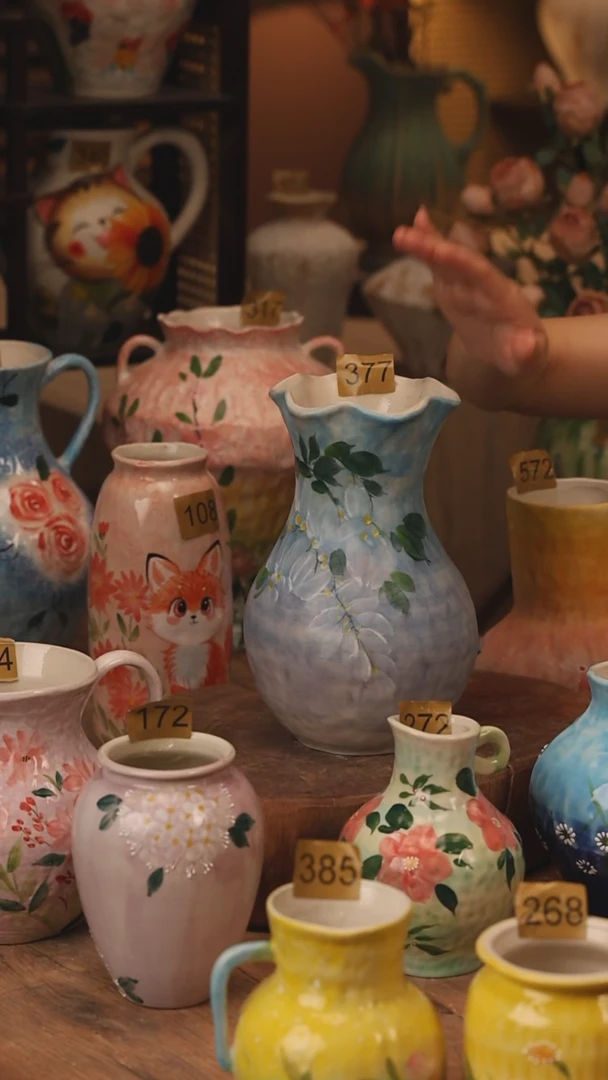 陶瓷377景德镇设计师手作花器摆件侘寂风