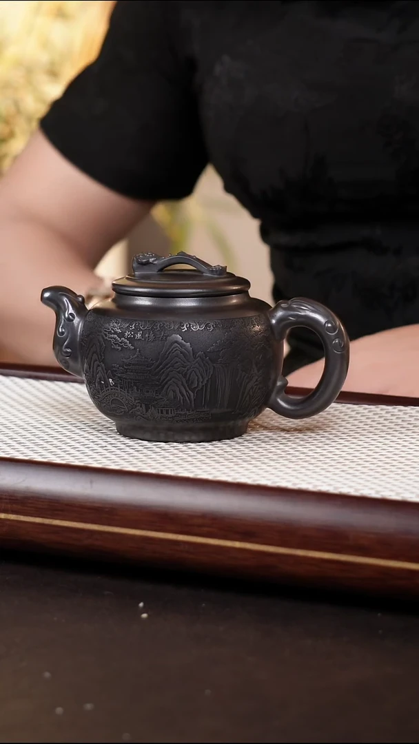 茶壶紫砂石黄如意