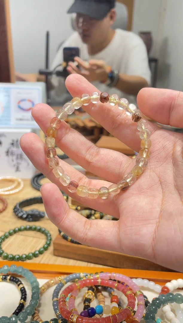 未镶嵌手串水晶金发水晶手串