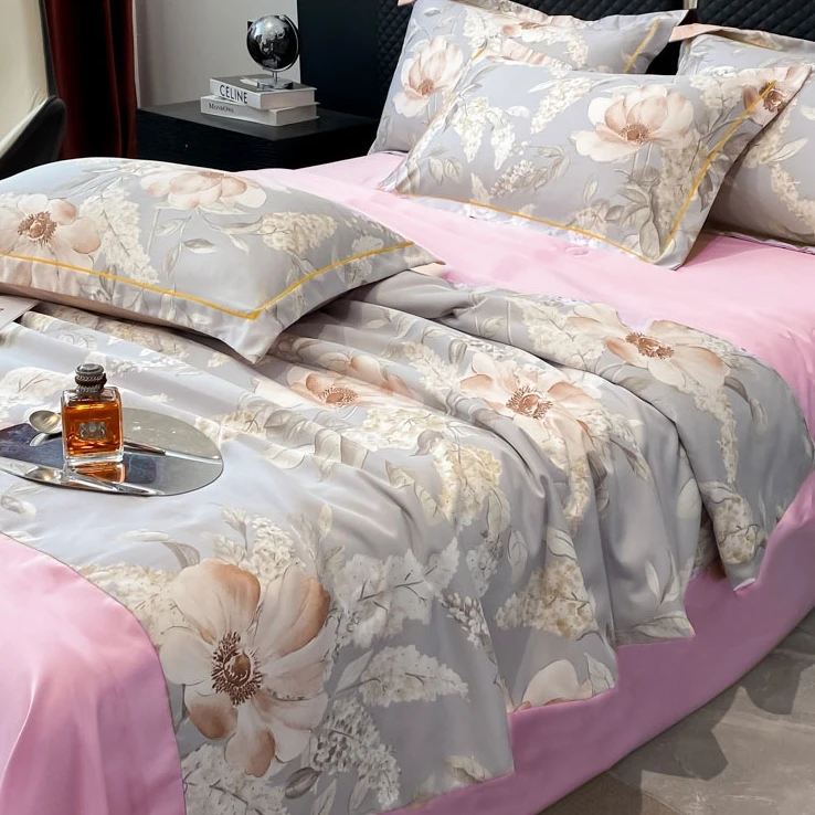 高精密数码印花四季被子被芯空调被-花颜