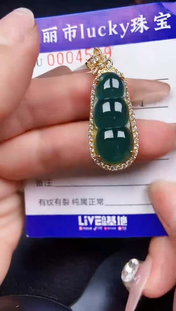 翡翠银S925镶嵌颈饰4589