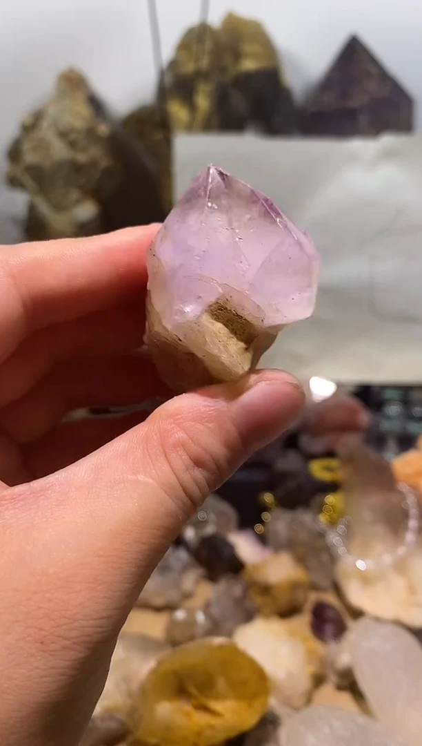 水晶珠宝半成品未镶嵌35号55g紫色花园权杖