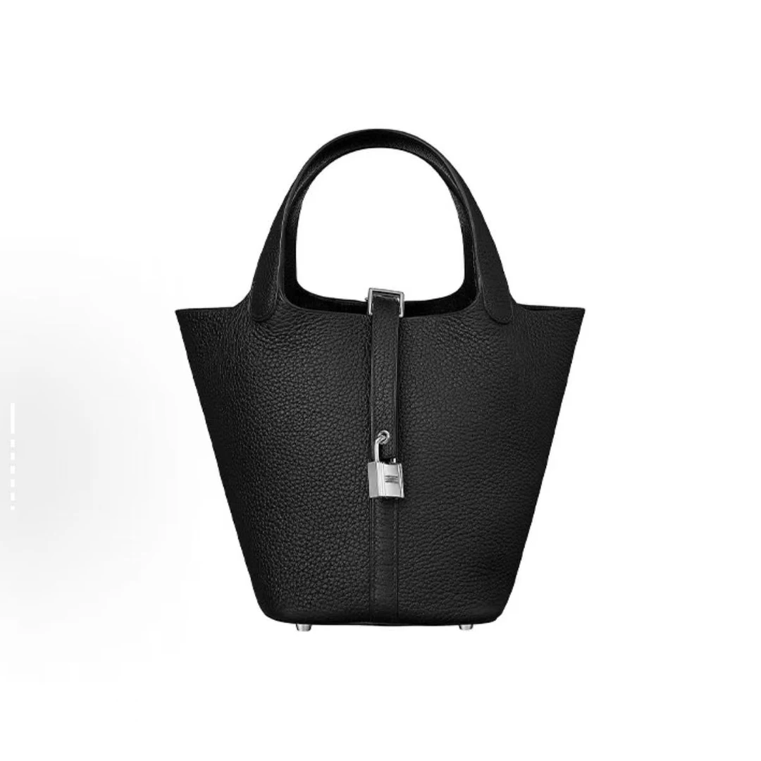 未使用 Hermes/爱马仕 全款33999 K刻黑银18菜篮子 安洁利/