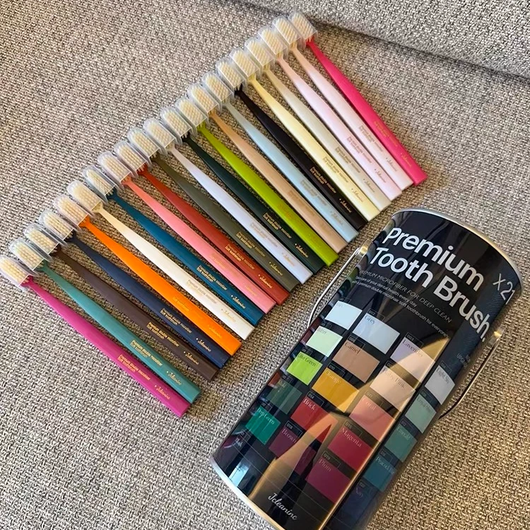 谷折仓专属-调盘色桶装牙刷21色到手21支