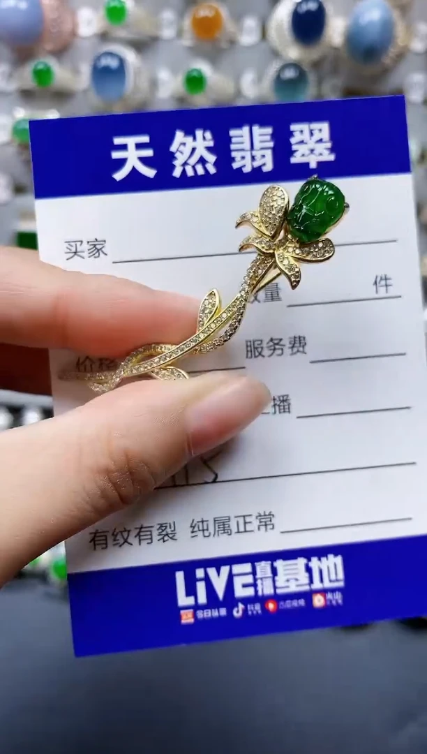 翡翠银S925镶嵌颈饰415