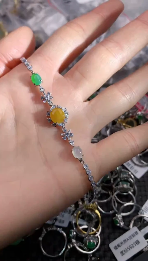 银S925镶嵌戒指翡翠2                              3