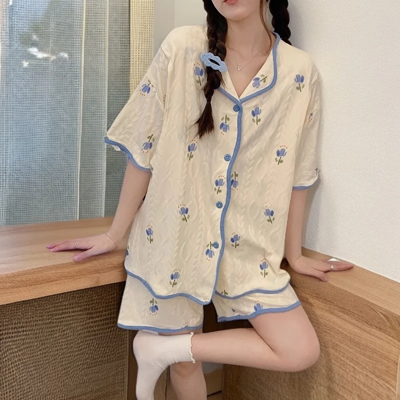 大码月子服短袖套装夏季薄款产后夏天哺乳孕妇睡衣怀孕期产妇喂奶