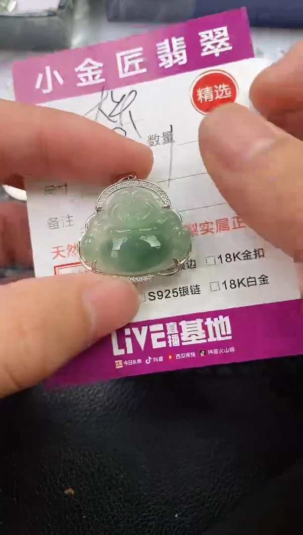 翡翠银S925镶嵌颈饰·