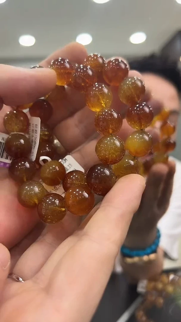 裸石琥珀未镶嵌金沙手串 /多样性发其一