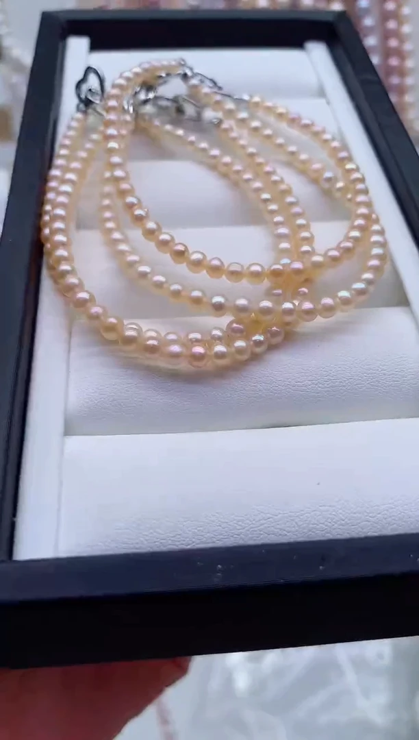 淡水珍珠手链合金多样性发其一，非无暇