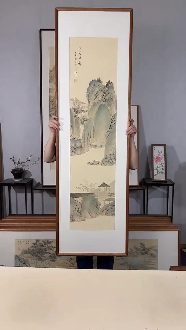 国画手绘*溪窗竹影*52*172cm带框发货