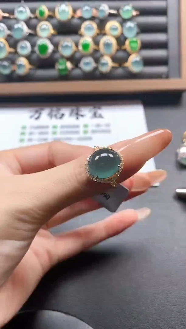 银S925镶嵌戒指翡翠51151