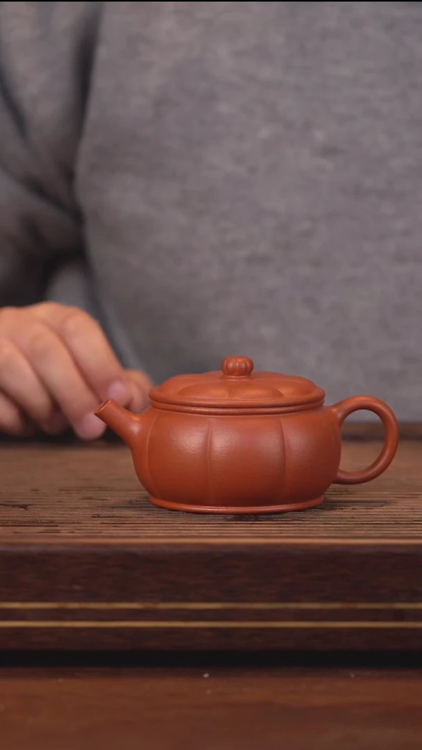 茶壶紫砂大红泥菊蕾