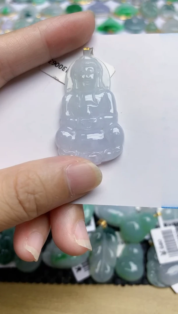 翡翠18K金镶嵌颈饰天然翡翠A货