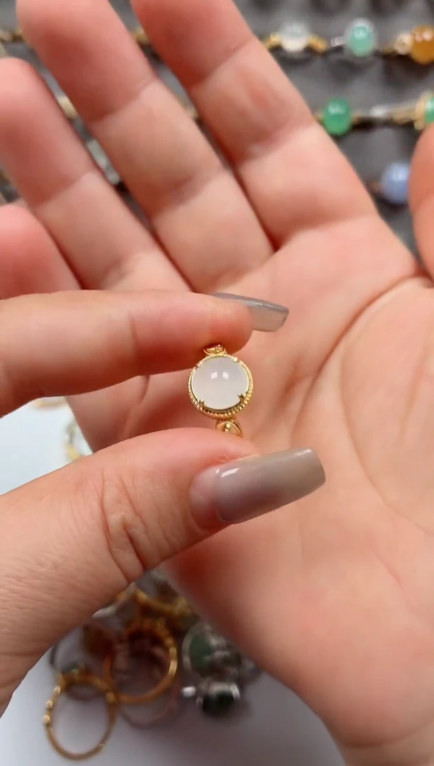 银S925镶嵌戒指翡翠.