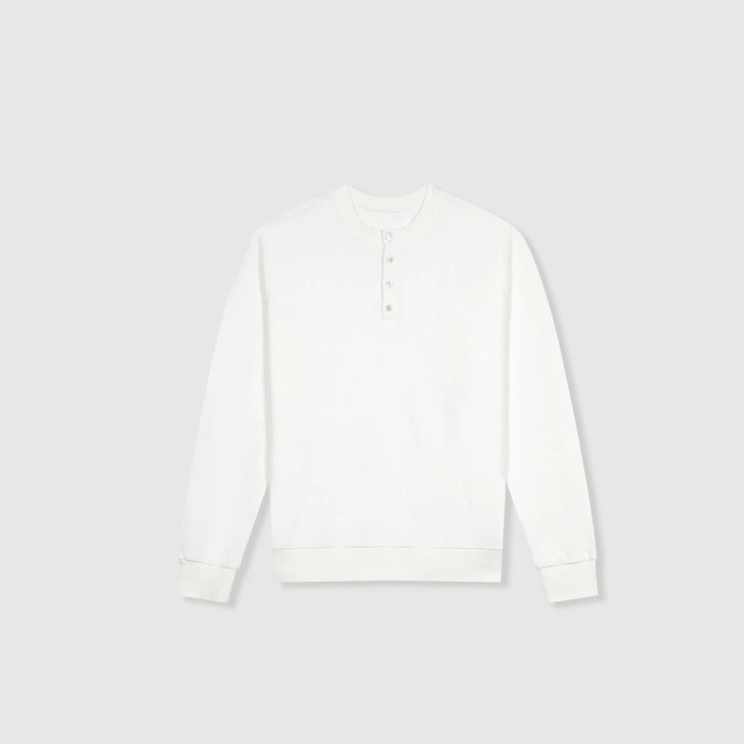 加厚版【亨利三扣】百搭长袖T恤宽松时尚休闲潮流N723