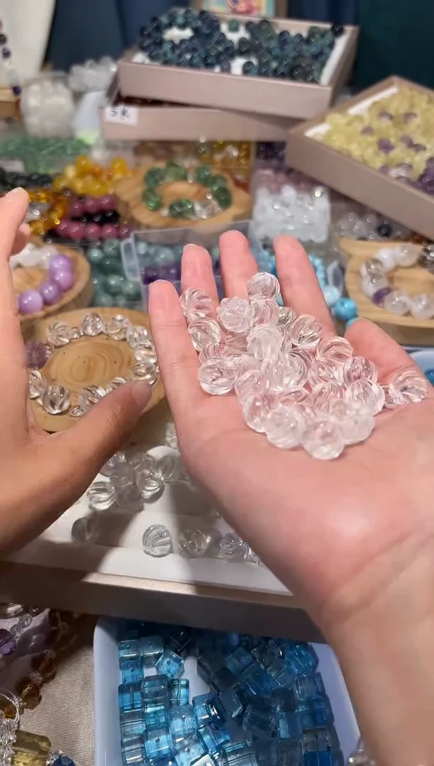 水晶手串未镶嵌白水晶扭扭珠一个宽卡12福利