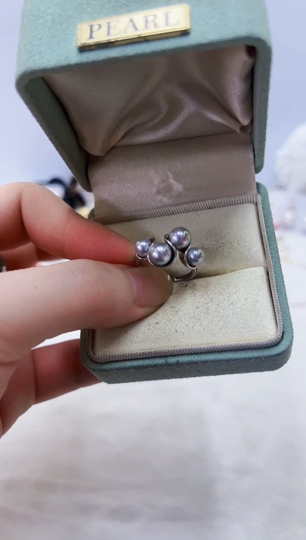 银S925镶嵌海水珍珠DA戒指@@yj367