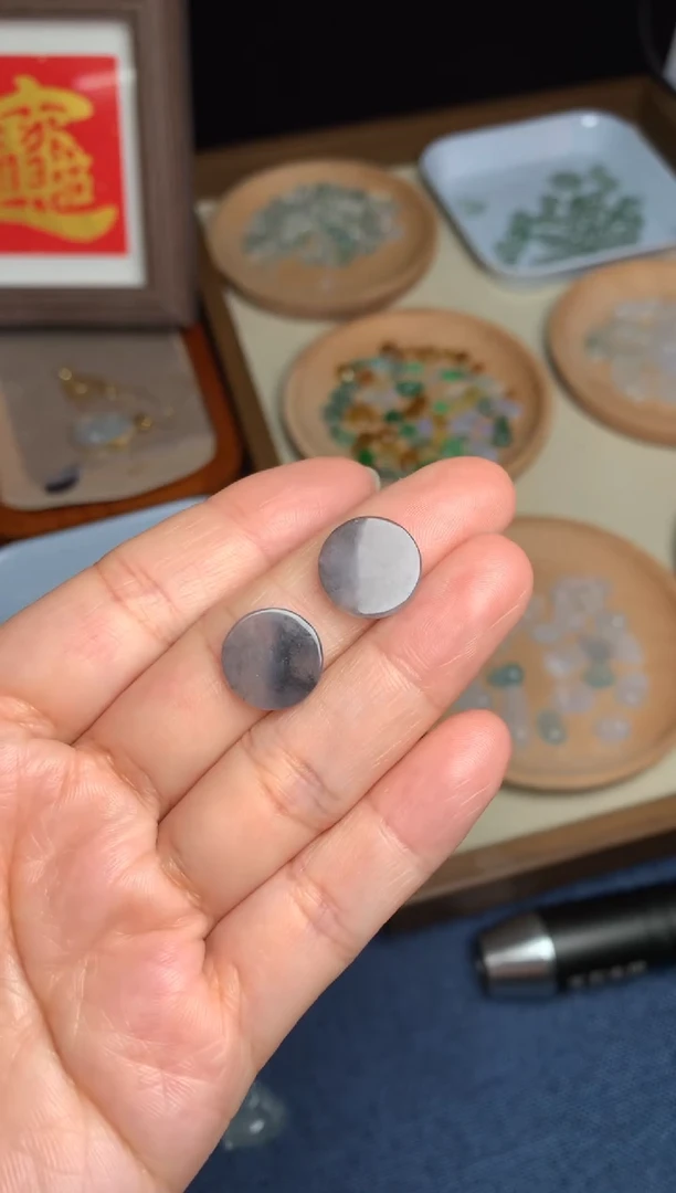 颈饰未镶嵌翡翠无事牌一对