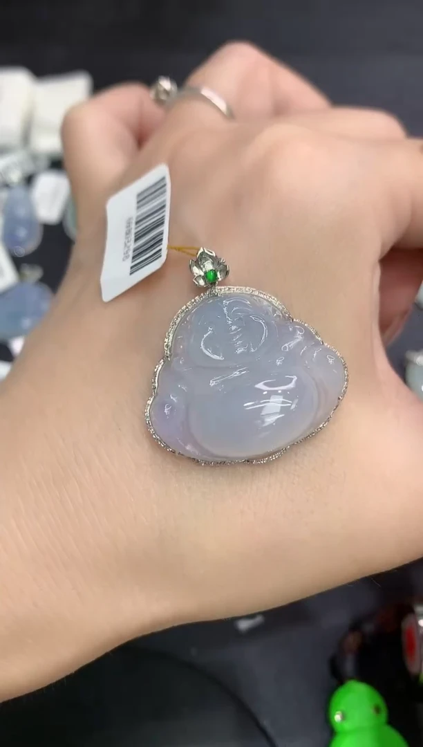 吊坠(不含链)18K金镶嵌翡翠11