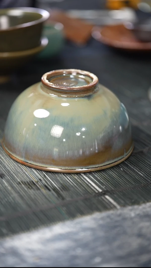 浪鬼家釉绘柴烧小*果碗