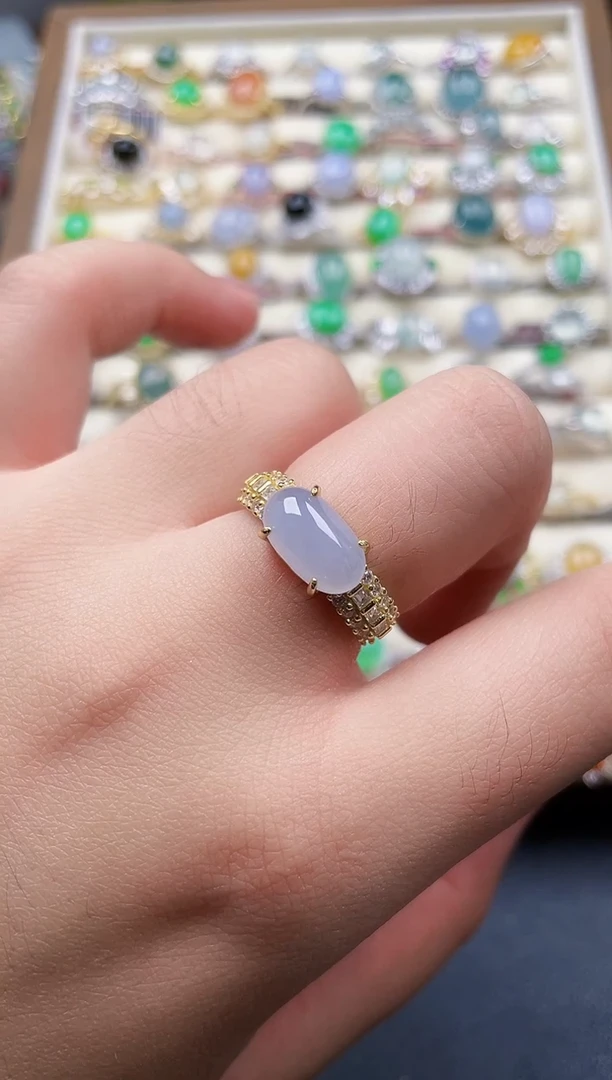 银S925镶嵌戒指翡翠38