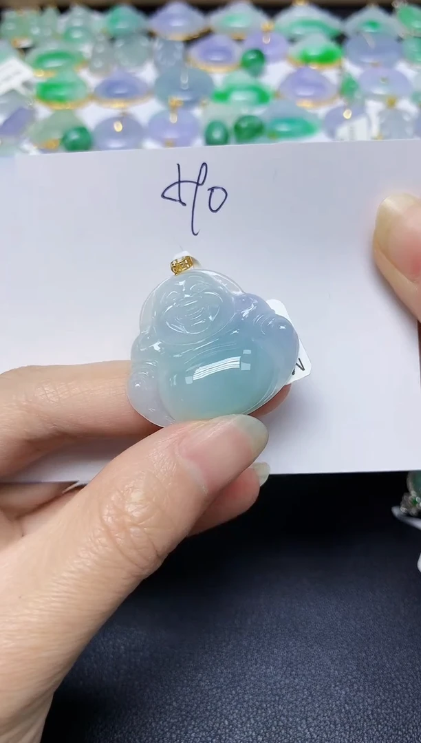 翡翠18K金镶嵌颈饰 天然缅甸翡翠A货