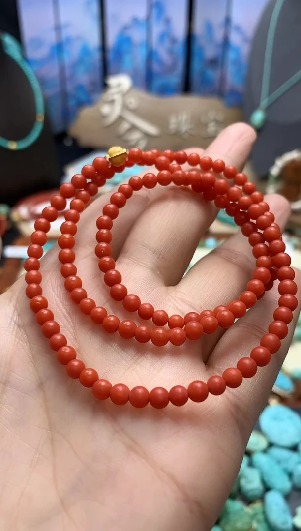 【闪购商品】南红玛瑙手链18K金镶嵌18K金保山多圈