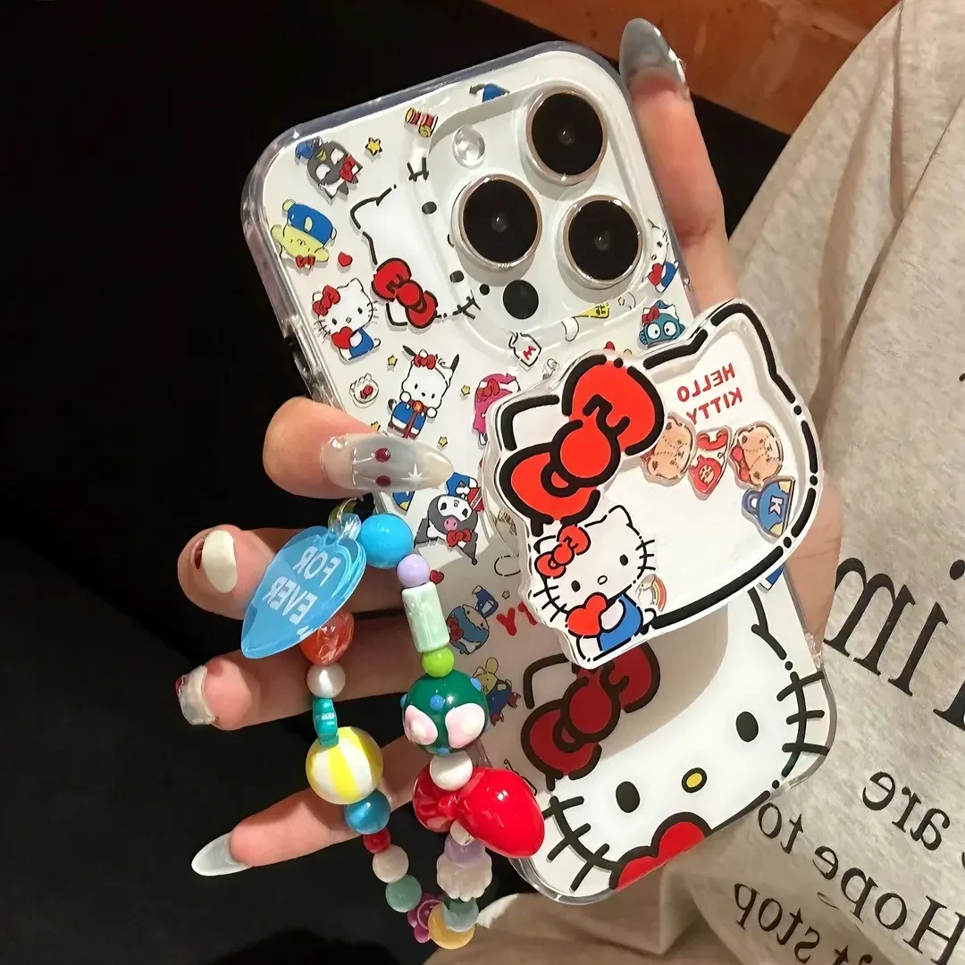 卡通少女KT摇摇乐IMD白色手机壳适用苹果/华为/OPPO/VIVO/小米