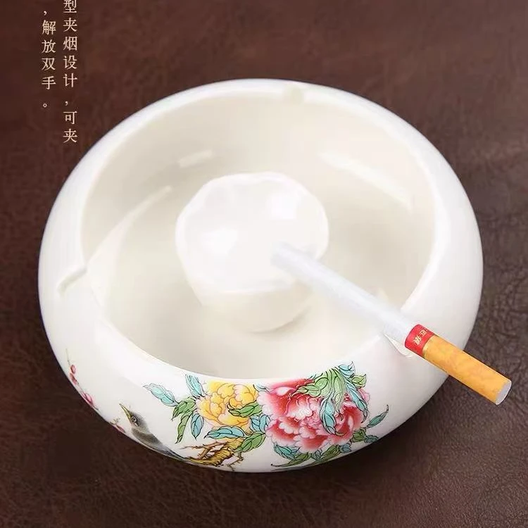 新款白羊脂玉烟灰缸创意个性家用高级烟缸家居商务B099叁