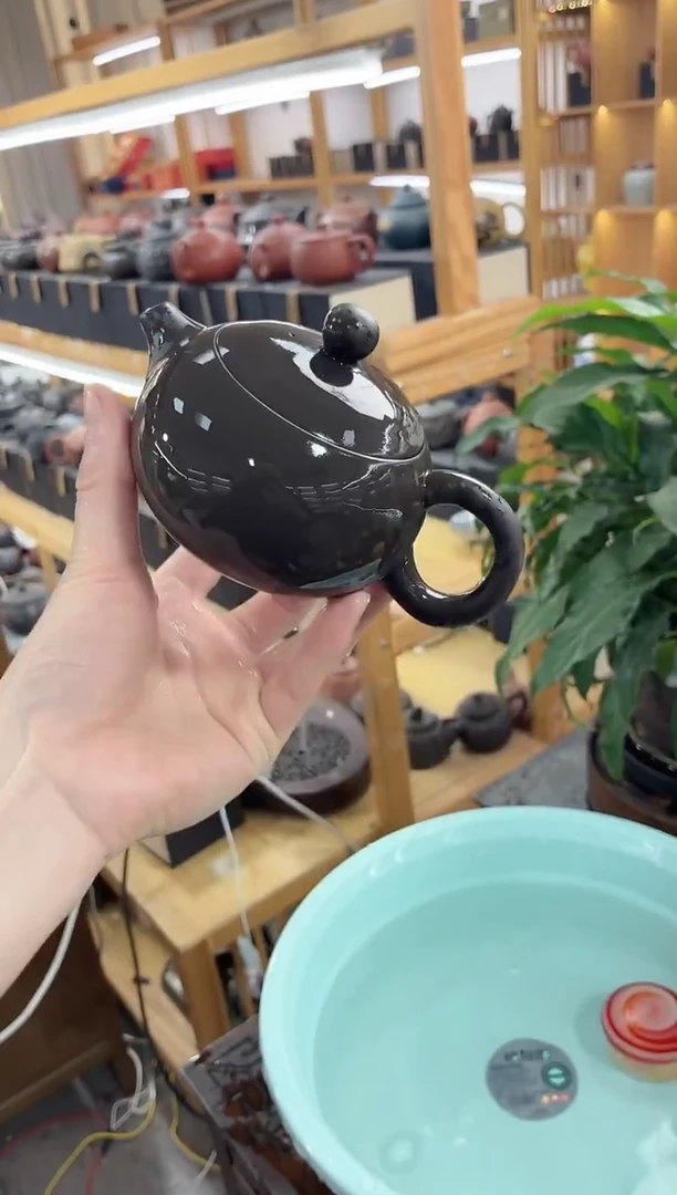 瓷片黑美人凤鸣西施壶