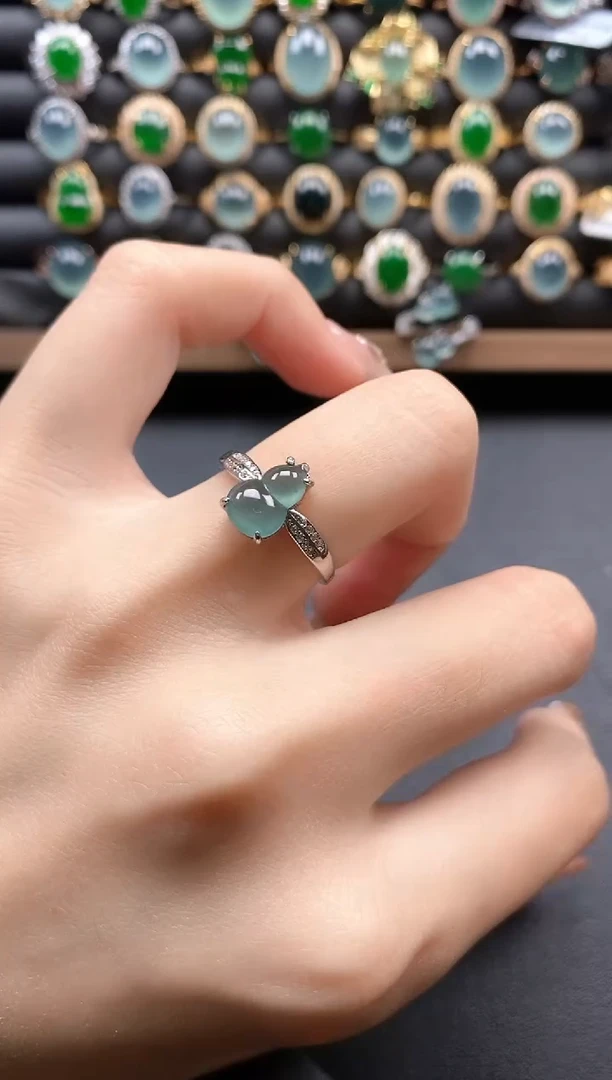 银S925镶嵌戒指翡翠51511