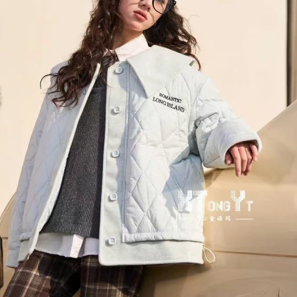 5321XTYT二棉大翻领外套女童百搭