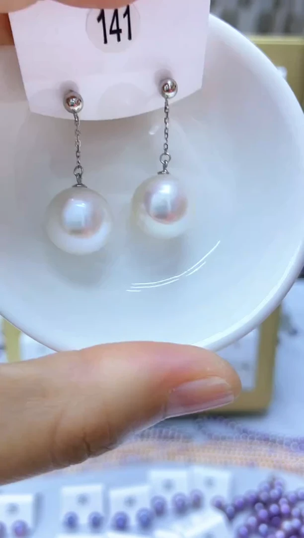 银S925镶嵌耳饰淡水珍珠141