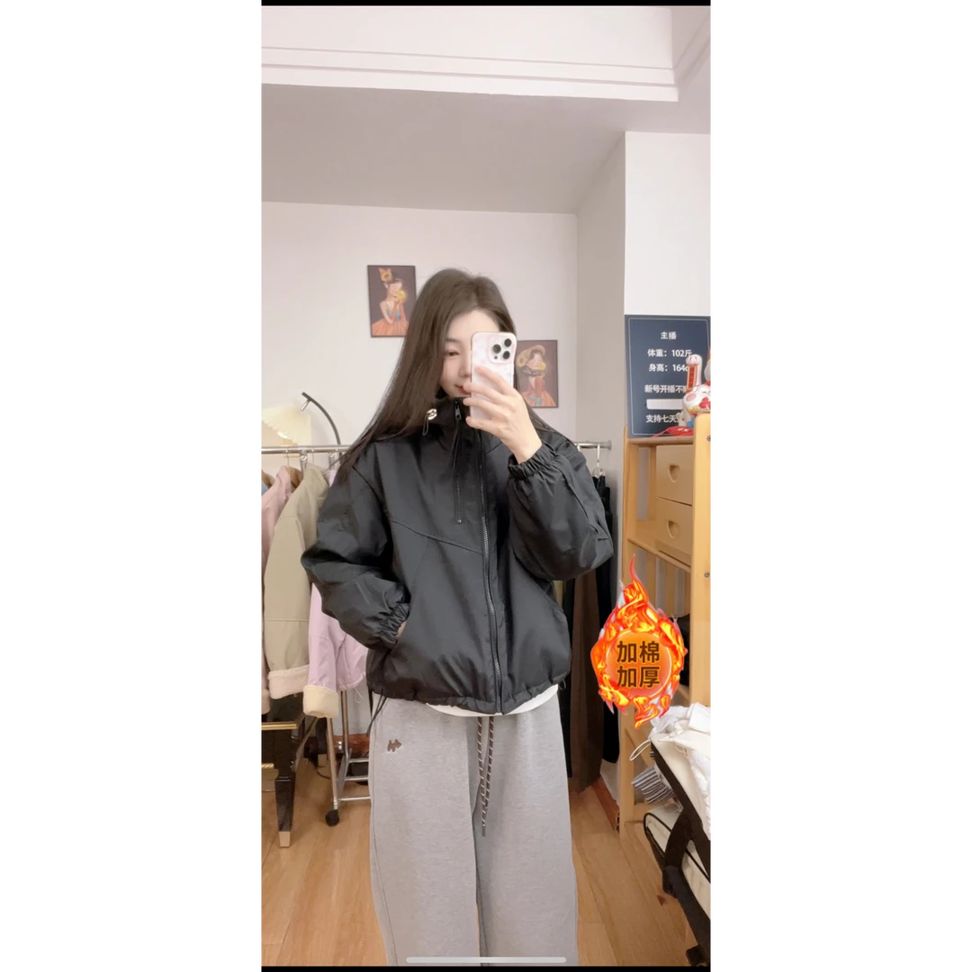 棉服女春秋季短款外套运动小个子2024新款爆款洋气女士上衣棉服