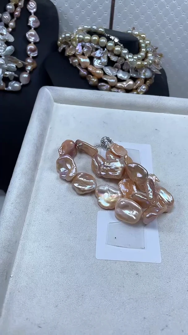 未镶嵌淡水珍珠项链【纯恬巴洛克饰品】