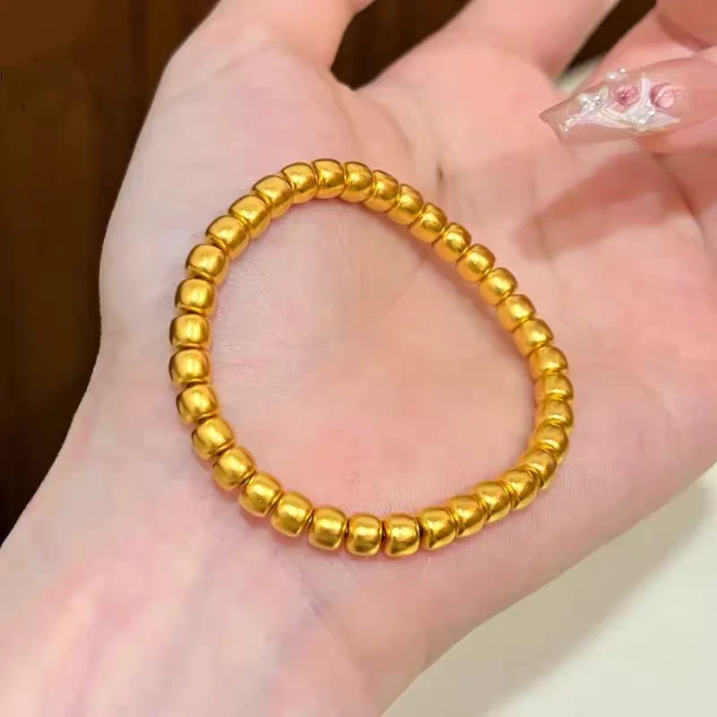 铜合金手链 高保色老型珠桶珠手串转运珠手链女