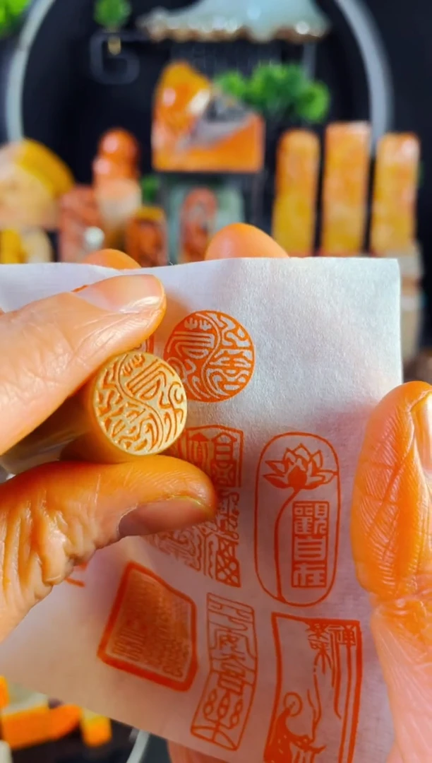 【闪购商品】巴林石印石手工篆刻《上善若水》1.5巴林圆形