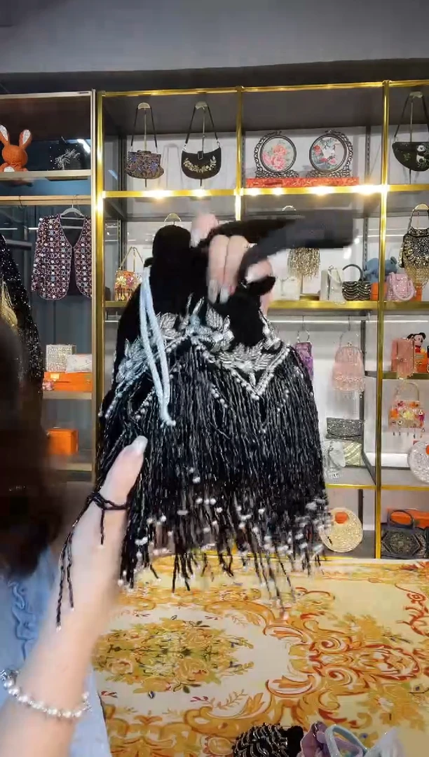 织物珠韵恒泽重工串珠手提包直播间女神专拍