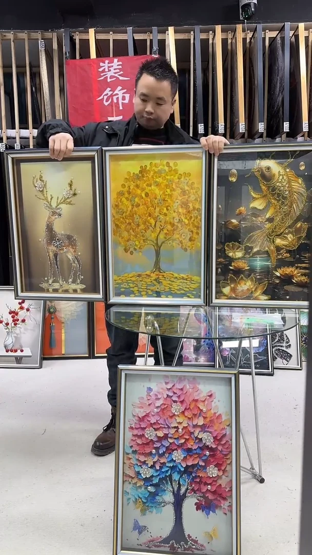竖款琪***3发财村40*60金鹿40*60金鱼40*60