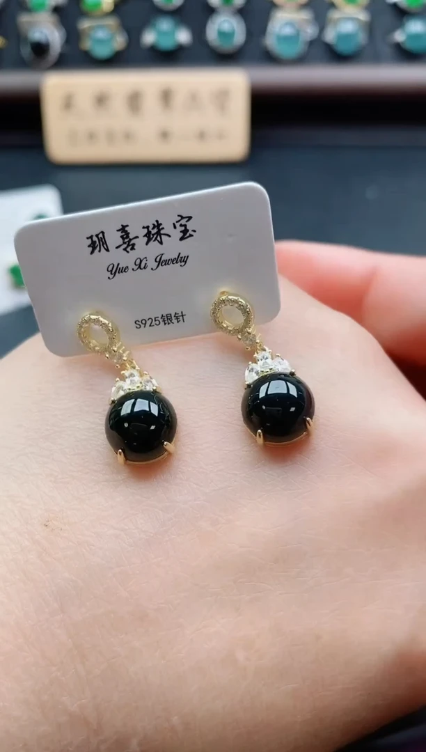 银S925镶嵌戒指翡翠1