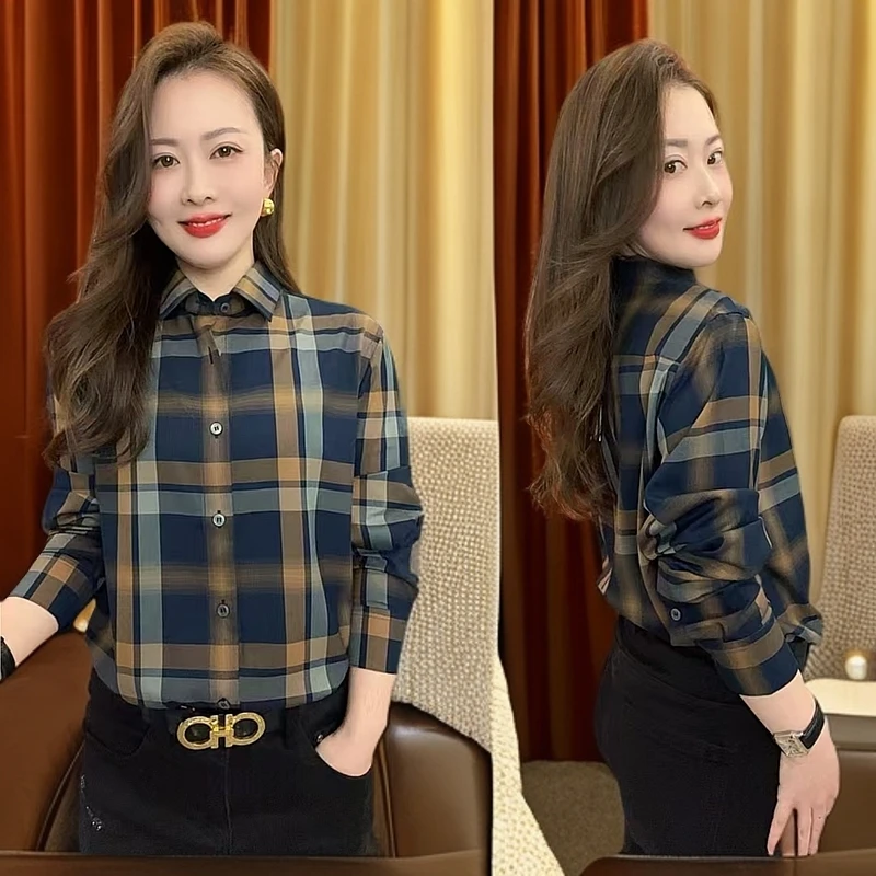 【森度男装】男士春夏日常百搭轻奢经典高端轻奢格子衬衫长袖网红